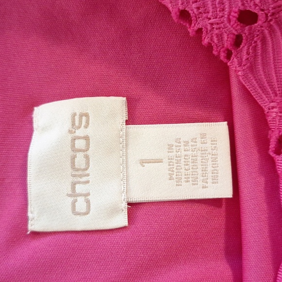 Chico's europa Pink Lace Dress Sz 1 Medium *box 2 - Picture 7 of 8
